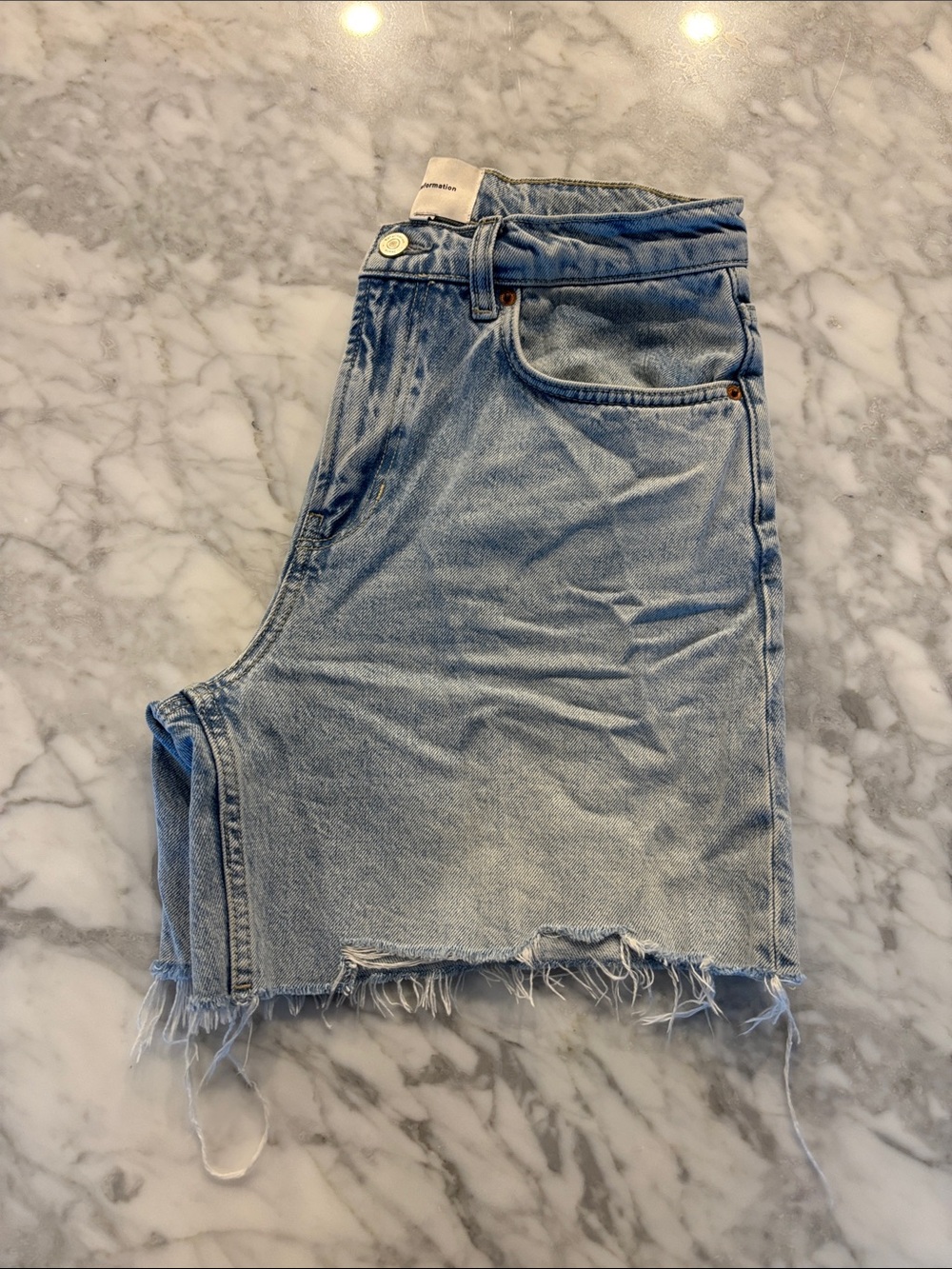 Reformation Light Blue Denim Jean Shorts